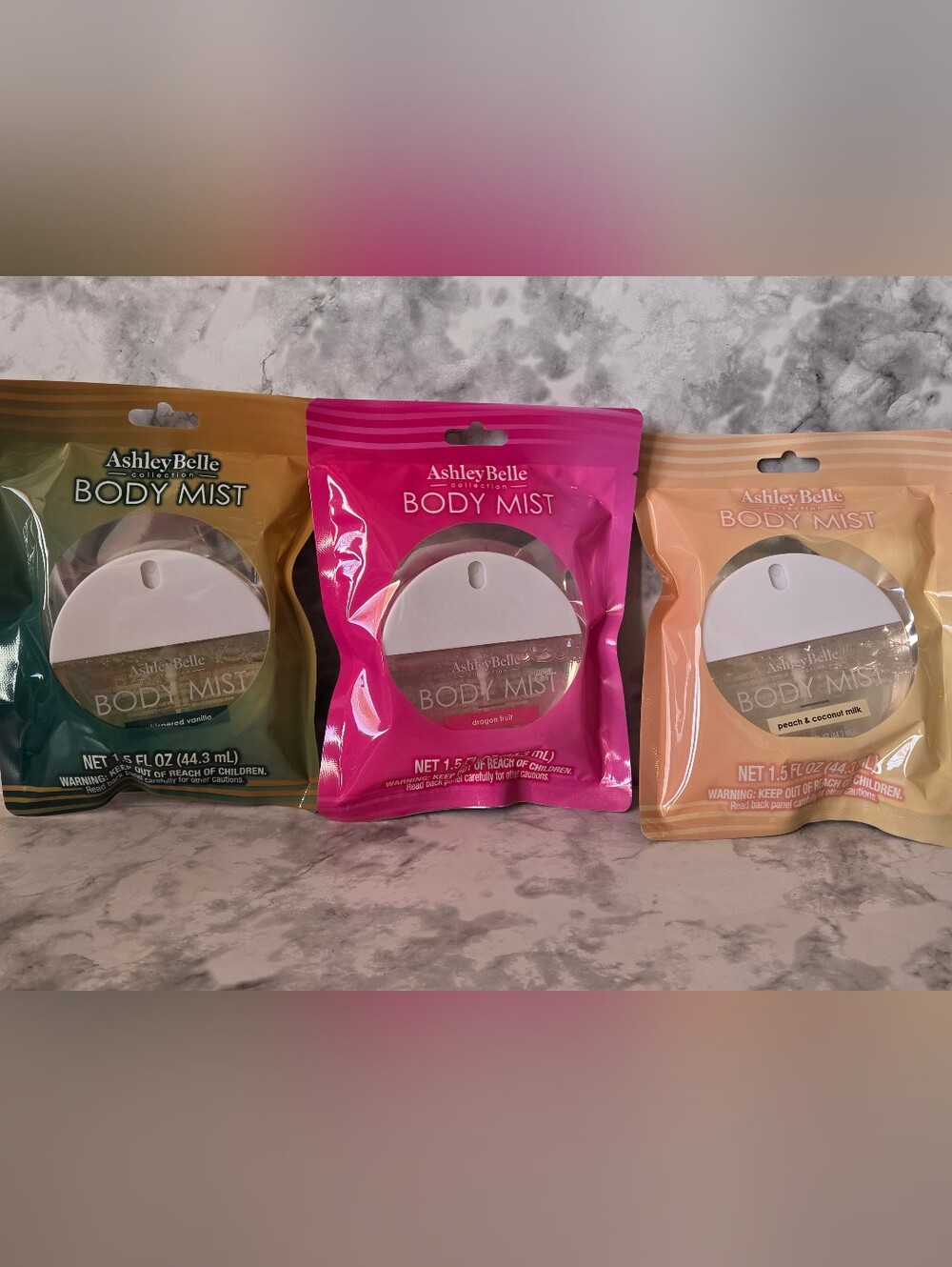 Body Mist Set of 3 - Pink, Green, Yellow
